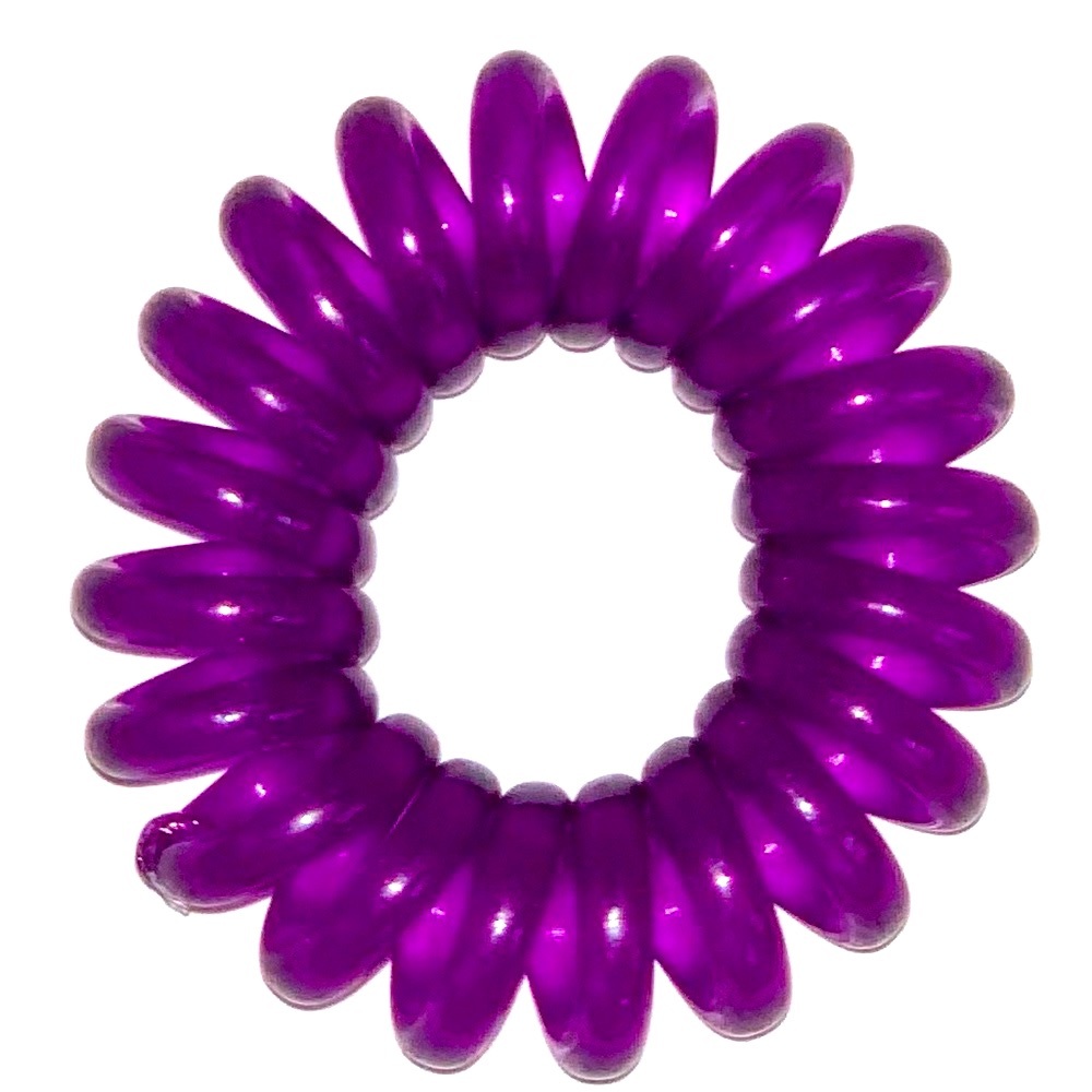 🔥25 Purple Hair Ties Spiral Coil Tangle-Free Tele Hair Ties.🔥
